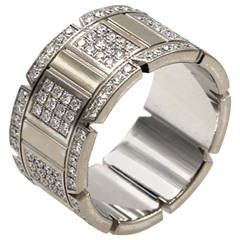 Cartier Diamond Gold Tank Francaise Band Ring