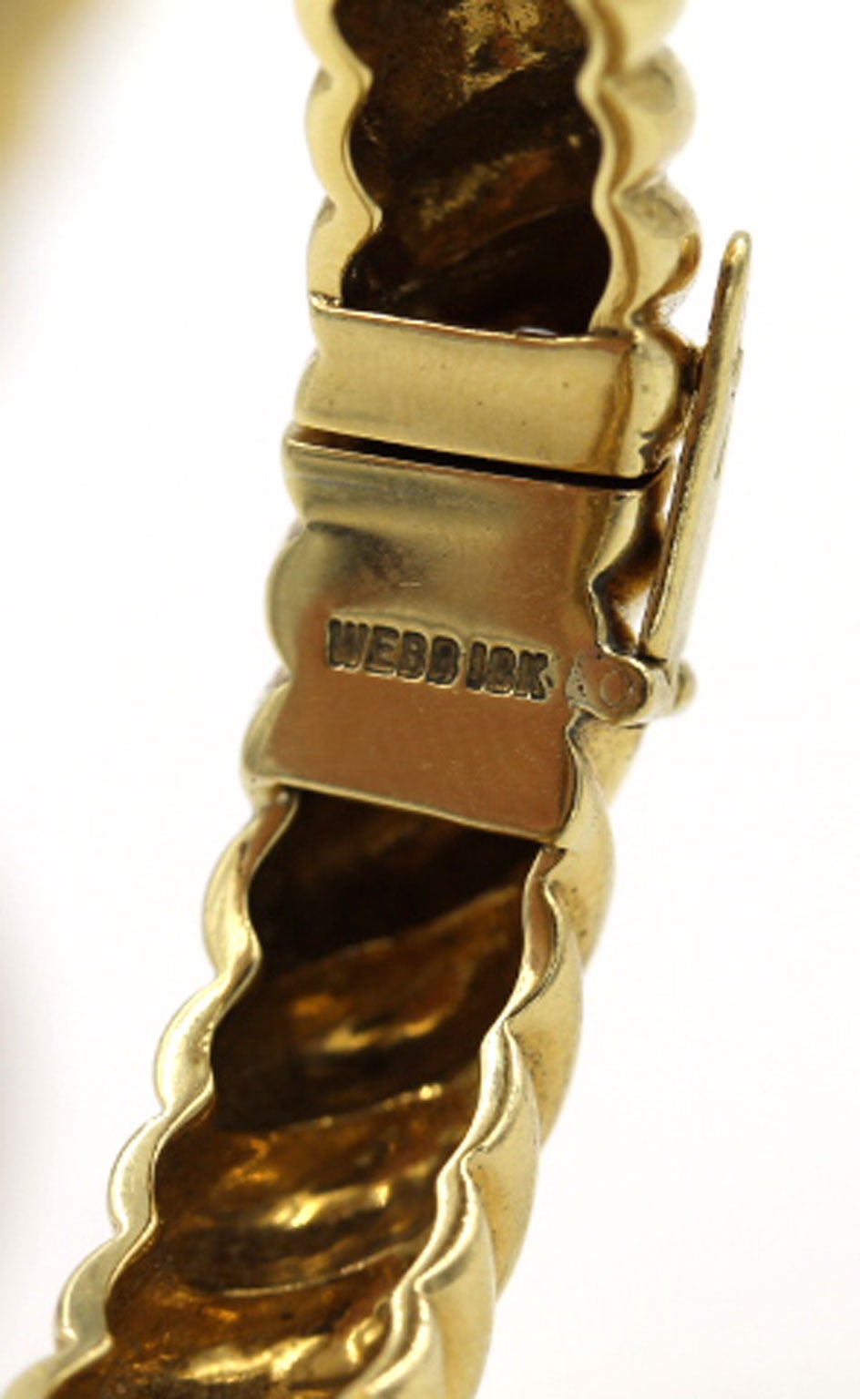 Modern David Webb Pair Twisted Gold Bangle Bracelets