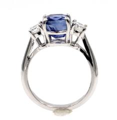 Unheated GIA Cert Sapphire Diamond Gold Ring