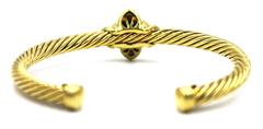 David Yurman Diamond Gold Quatrefoil Cuff Bracelet