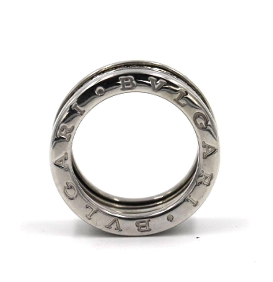 Modern Bulgari B-Zero Diamond Gold Three Row Band Ring