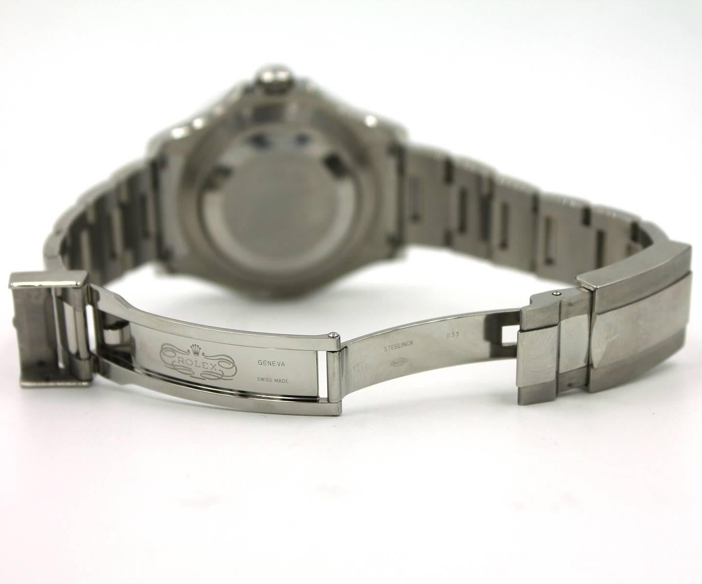Modern Rolex Platinum Stainless Steel Oyster Perpetual Yacht-Master Wristwatch