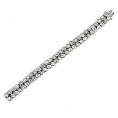 37 Carats Diamonds 2 Row Gold Bracelet