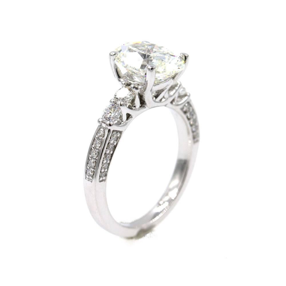 3.08 Carat Oval Diamond Engagement Ring GIA Certified In Excellent Condition In Boca Raton, FL