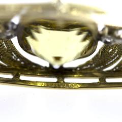 1930's Tiffany & Company Diamond Peridot  Gold Pin Brooch