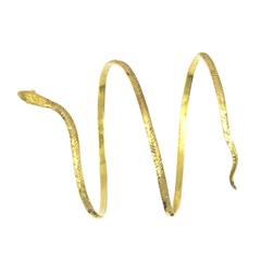 22-Karat Yellow Gold Wide Snake Cuff Bracelet