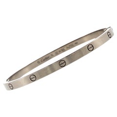 Cartier LOVE 18 Karat White Gold Bangle Bracelet, Small Model Size 16