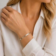 Cartier LOVE 18 Karat White Gold Bangle Bracelet, Small Model Size 16