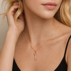 Tiffany & Company Heart Key Pendant Necklace 18 Karat Rose Gold