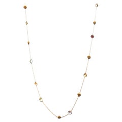 Marco Bicego Jaipur Graduated Color Gemstone 18K Yellow Gold Necklace 36 Inches