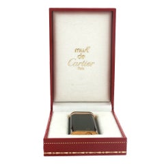 Cartier Les Must Trinity Lighter Black Lacquer Box & Papers Vintage