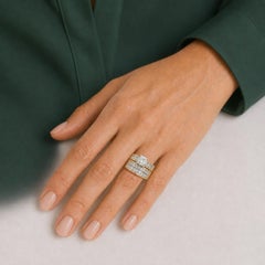 Christopher Designs: conjunto nupcial con diamantes de talla princesa: anillo de compromiso y alianza