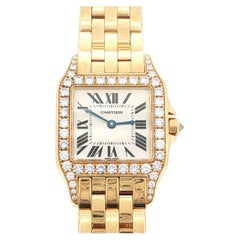 Cartier 26mm Santos Demoiselle Diamond 18k Yellow Gold Ladies Watch