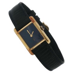 Cartier Must de Cartier Tank Vermeil Manual Wind Lapis Lazuli Dial Vintage Watch