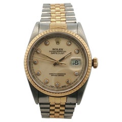 Rolex Datejust 36 mm bicolore, quadrante con diamanti originali, bracciale Jubilee, scatola e documenti