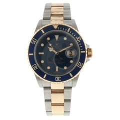 Rolex 40 mm Submariner Two Tone Blue Dial & Bezel Watch 16613 C 1999