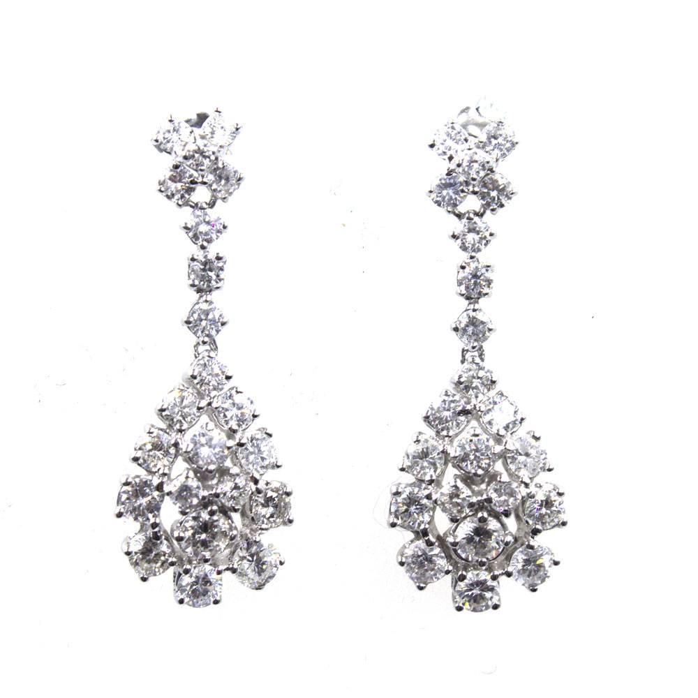 Diamond Platinum Dangle Earrings