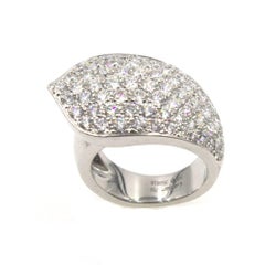 Cartier Pave Diamond 18 Karat White Gold Band Ring