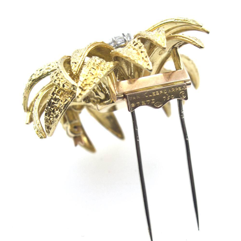 Modern Van Cleef & Arpels Paris Mid-20th Century Diamond Flower Pin Brooch