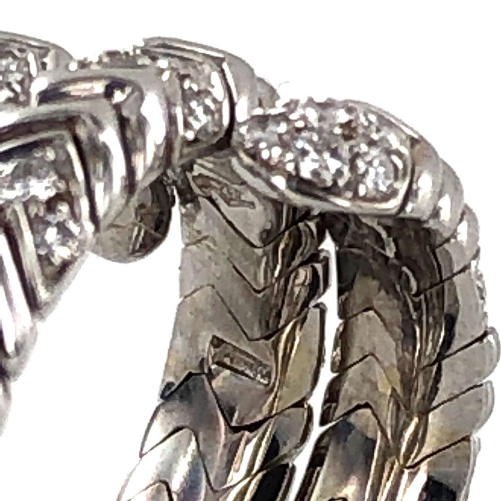 Bvlgari Diamond Snake Ring Spiga Collection 18 Karat White Gold Ring 2