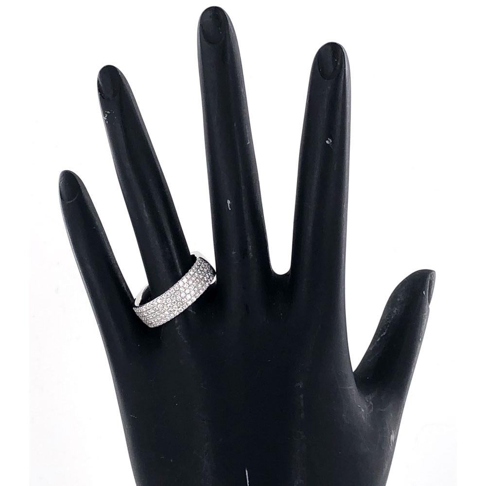 Tiffany & Co. Metro Diamond 5-Row 18 Karat White Gold Band Ring In Excellent Condition In Boca Raton, FL