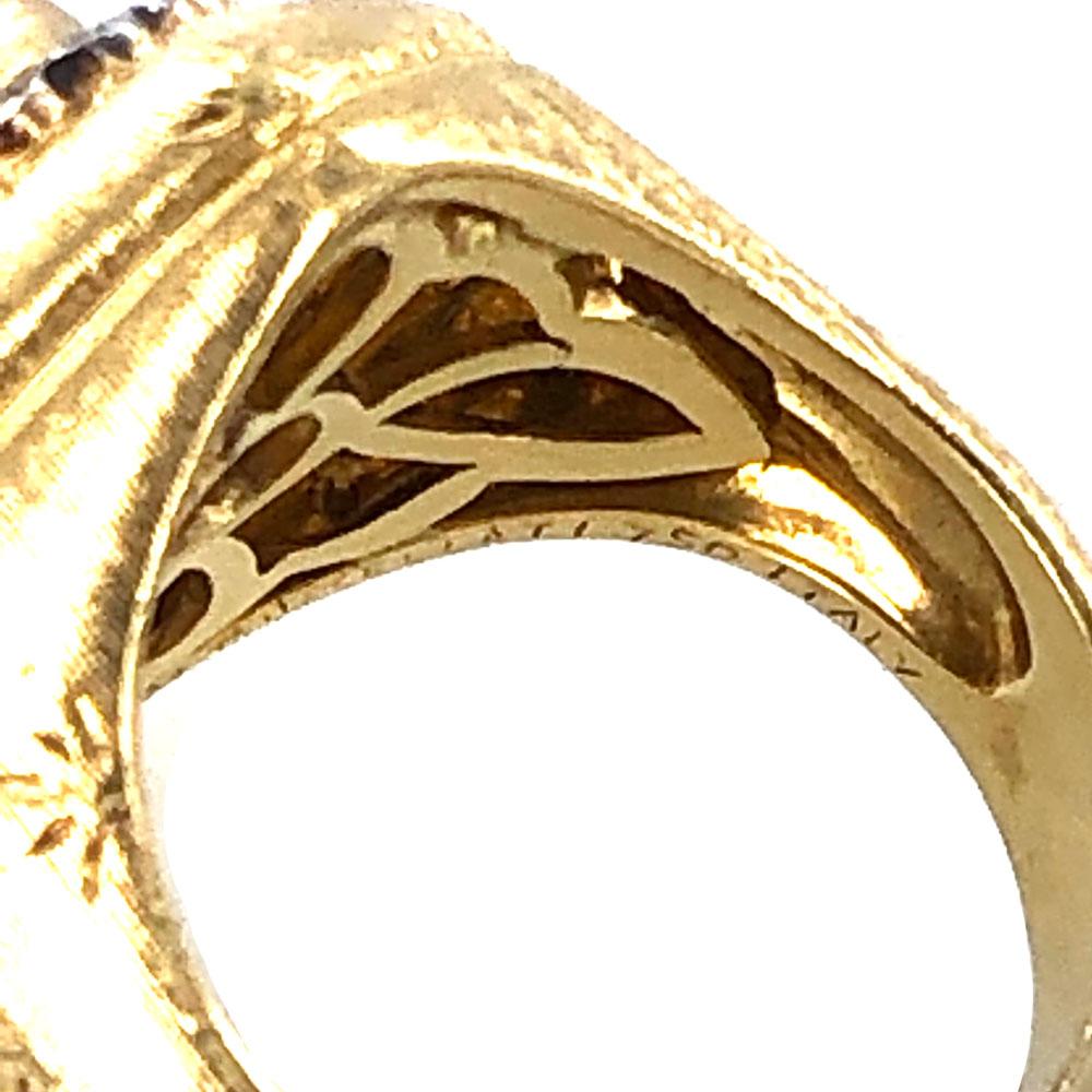 Buccellati Diamond Sapphire 18 Karat Yellow Gold Estate Cocktail Ring 1