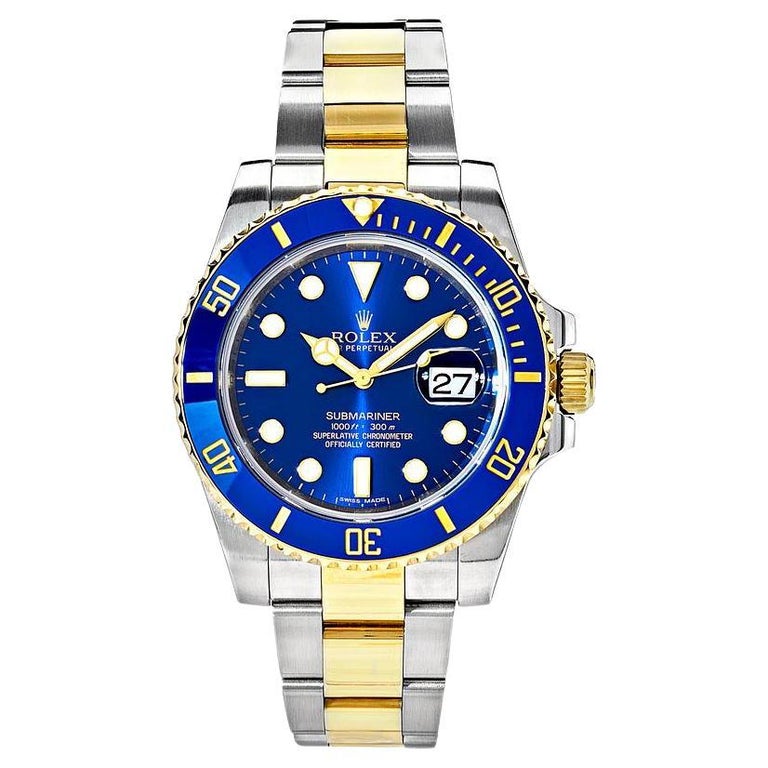 Rolex Submariner Date 40 Yellow Gold and Stainless Steel Blue Dial 116613LB  (2015) For Sale at 1stDibs | rolex submariner two tone blue, watch rolex, rolex  submariner 2 tone