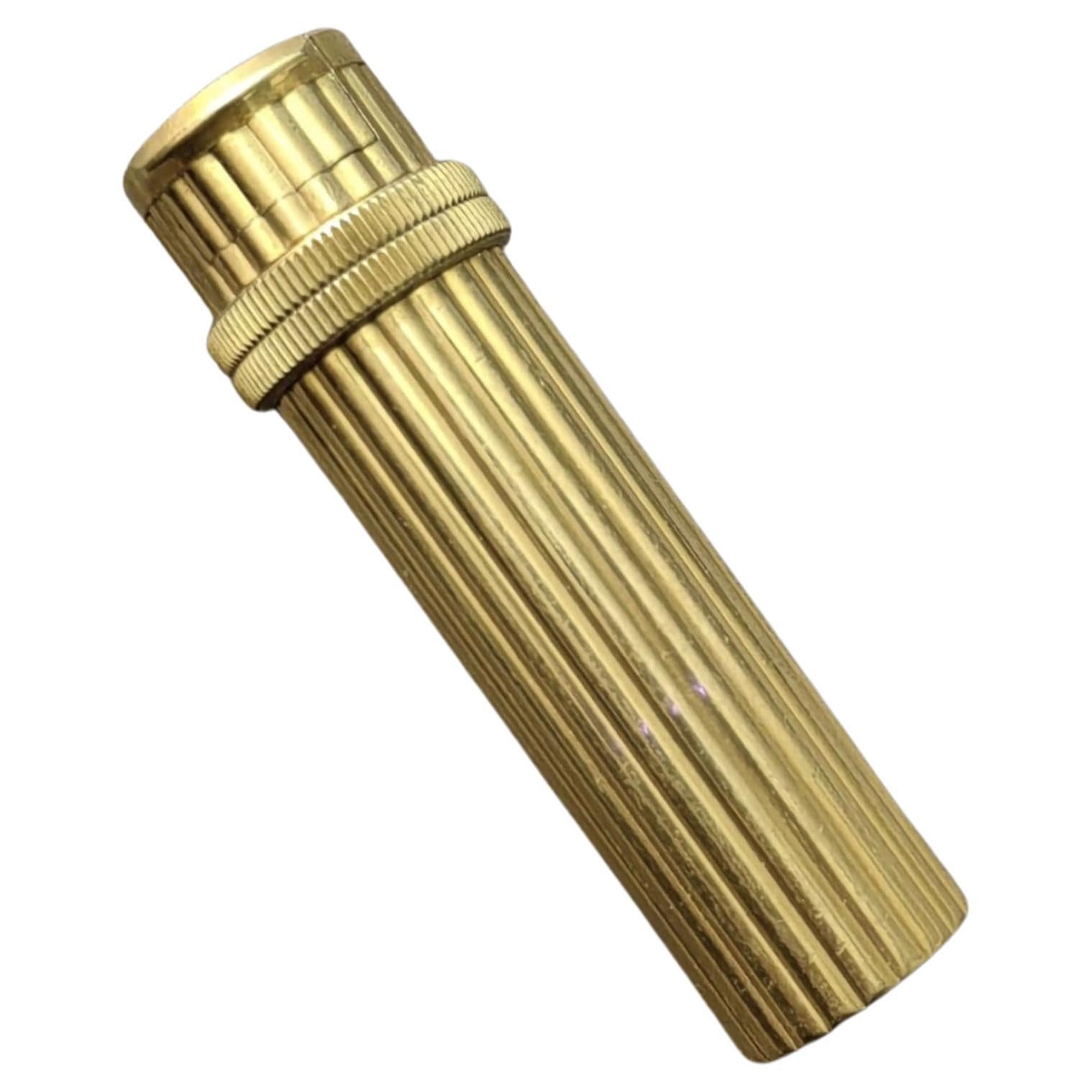 Rare Find, Hermes, 1950's Lipstick Gold Tone Petrol Lighter For Sale