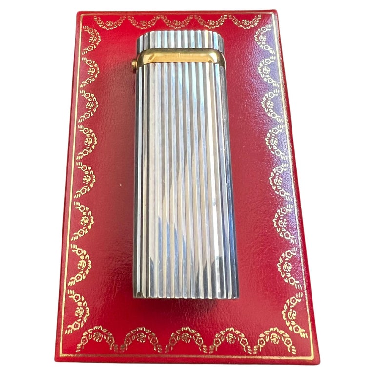 90s Le Must de Cartier Vintage Silver “Godron” Lighter, Sapphire Cabochon  and Gold For Sale at 1stDibs | cartier godron, must de cartier lighter,  cartier gas lighter