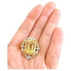 Classic Italian Bochic “Capri Lemon Topaz & Gem Ring Set In 18K Gold & Silver