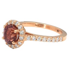 Bochic Vintage Red Sapphire & Diamond Cluster Ring Set In 18K Yellow Gold