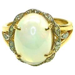 Bochic "Capri" Vintage weißer Opal & Diamant-Ring Set in 18K Gold & Silber