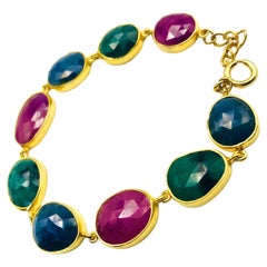 Bochic - Emeraudes, saphirs et rubis naturels "Rough Cut" sertis en or 18 carats et en argent