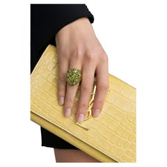 Bochic "Orient" Vintage Peridoto Naturale e Tormalina  Set di anelli 18 carati e argento