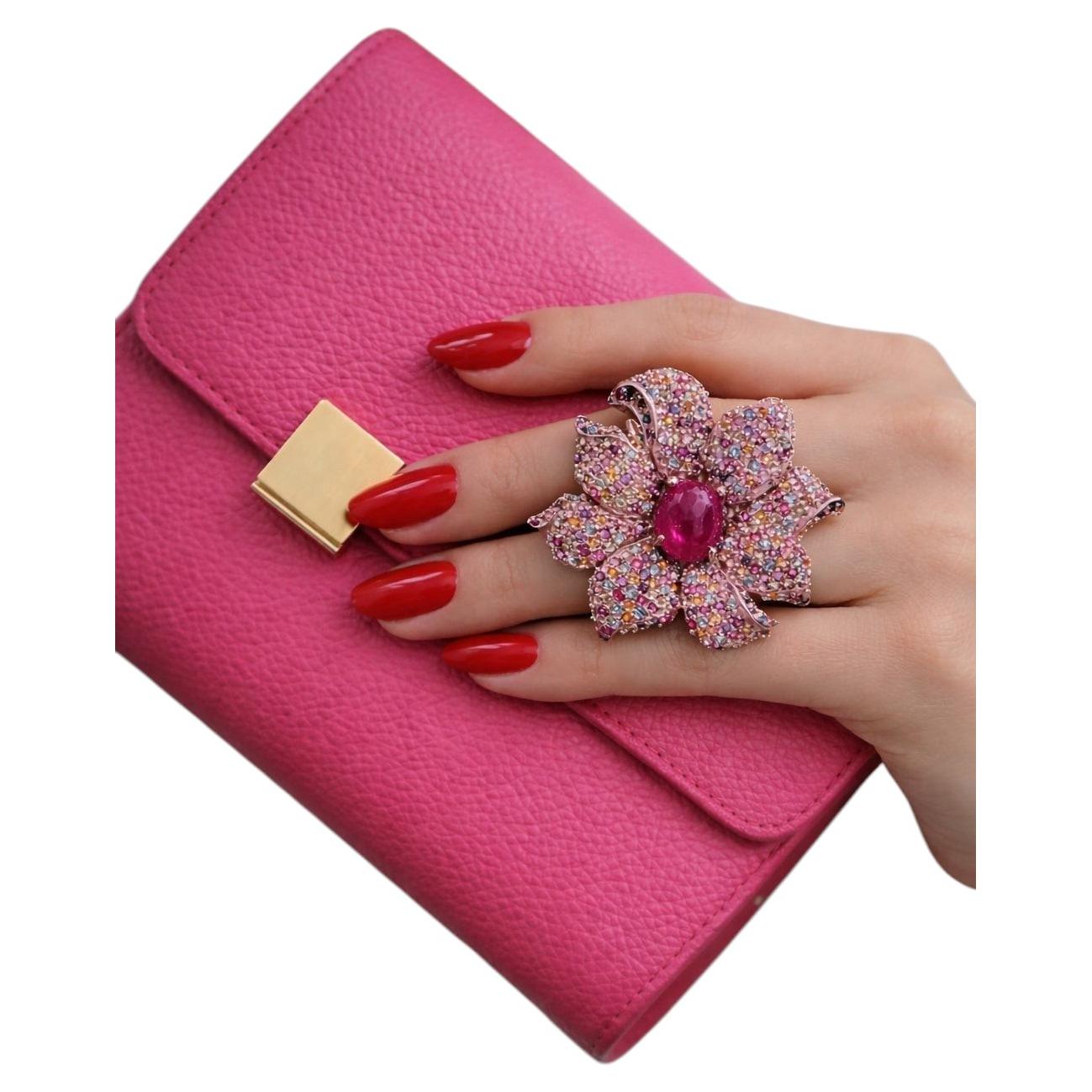 Bochic „Orient“ Vintage-Cocktailring-Set mit Rubin und verschiedenen Saphiren, 18-karätiges Gold und Silber