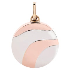 Wave Pendant Small Round - 18k Pink Gold, White Gold and Yellow Gold