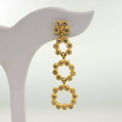 Gurhan Diamond Gold 4 Flower Drop Earrings