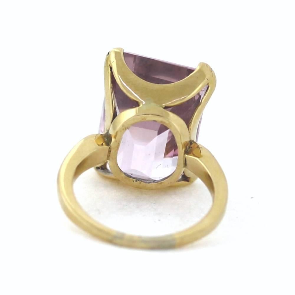 Pink Morganite Gold Ring In Excellent Condition In Scottsdale, AZ