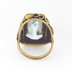 Edward Oakes Aquamarine Gold Ring