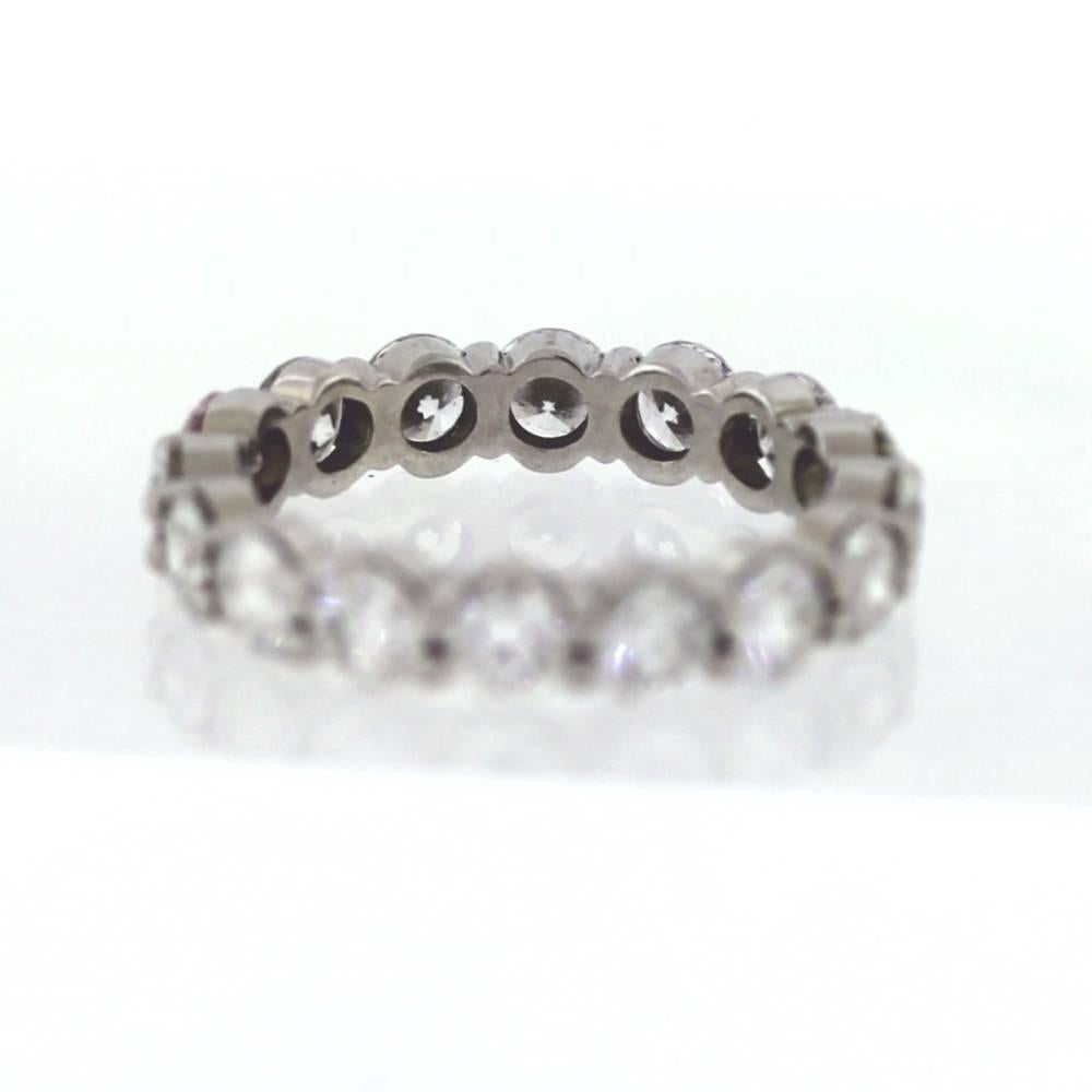 Beautiful Eternity Band... Looks beautiful wearing this to stack up next to engagement ring or to even replace it.  This band is made of platinum and contains 16 diamonds weighing approximately 4.00ctw.  The diamonds are F-H in color and Vs1-Si1 in