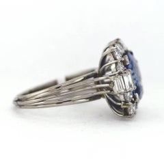 AGL Certified No Heat Ceylon Sapphire 7 Carat Cushion Cut Ring