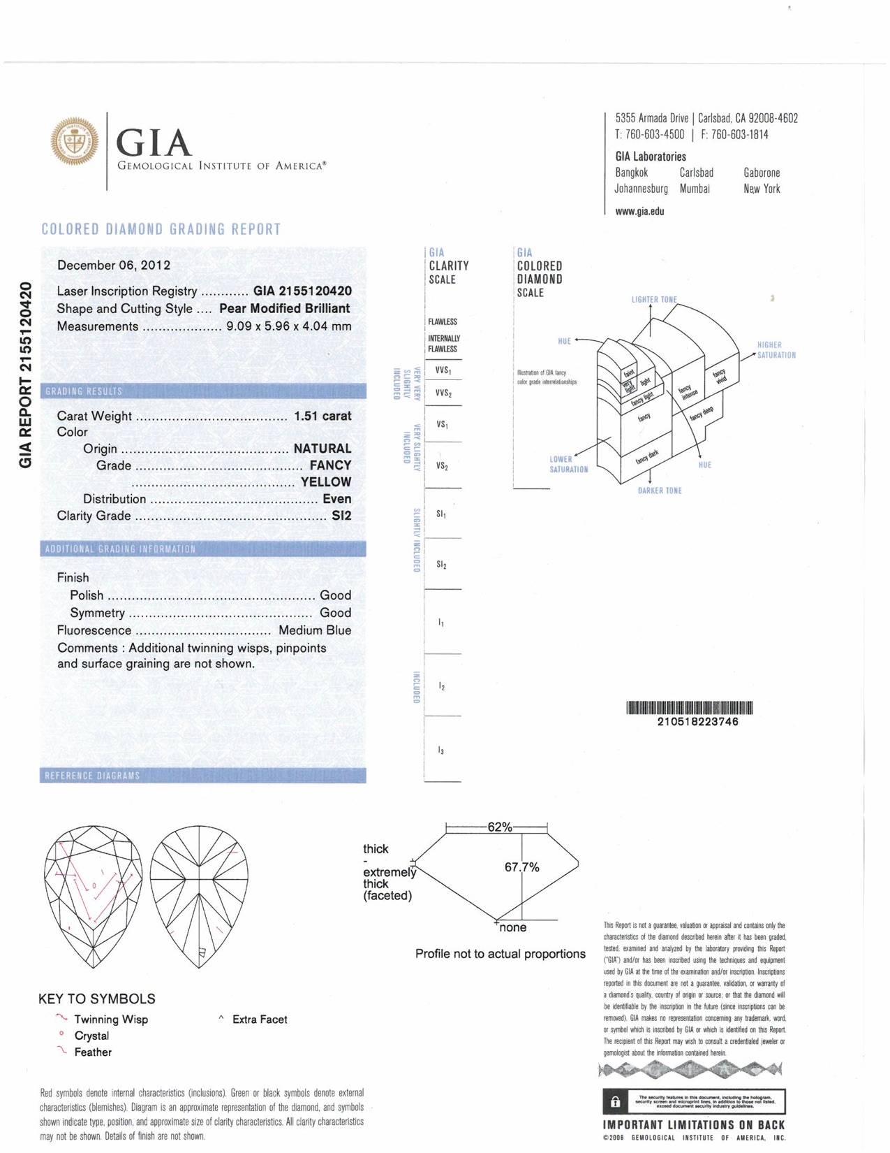 gia certified diamond pendant