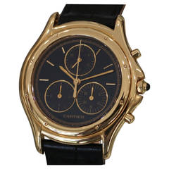 Retro Cartier Yellow Gold Cougar Chronograph Wristwatch Ref. W3500851