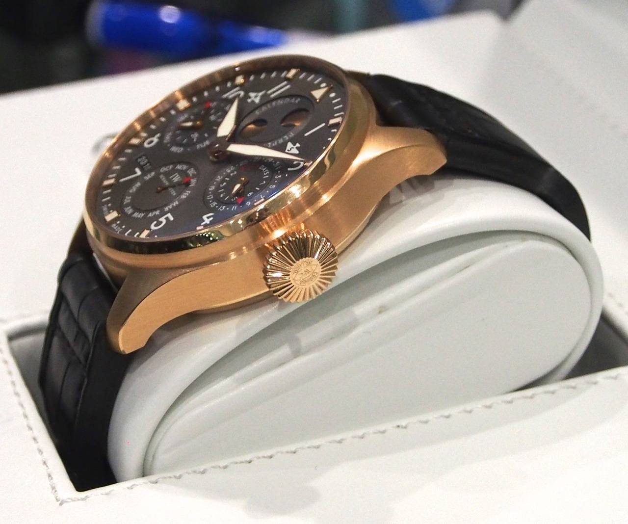 IWC Rose Gold Big Pilot Perpetual Calendar Limited Edition Wristwatch In Excellent Condition In Los Angeles, CA