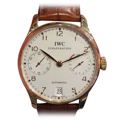 IWC Rose Gold Portuguese 7 Day Power Reserve Wristwatch