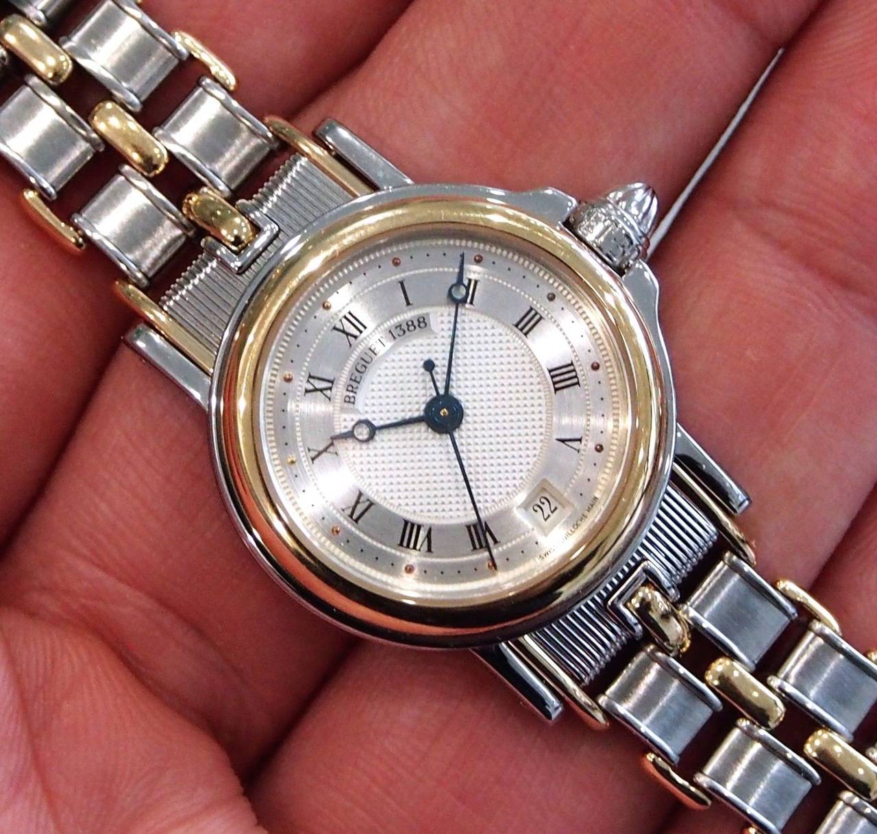 Breguet Lady's Steel and Gold Marine Automatic Wristwatch Ref. 8400 In Excellent Condition In Los Angeles, CA