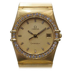 Omega Yellow Gold and Diamond Constellation Quartz Wristwatch 10