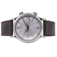 Jaeger LeCoultre Stainless Steel Master Control Reveil Alarm Wristwatch