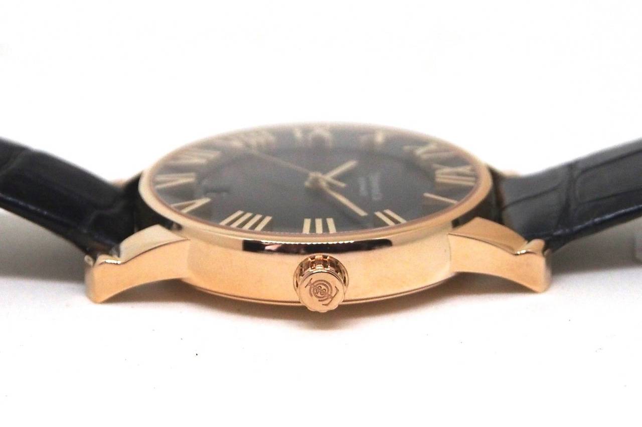 Tiffany & Co. Rose Gold Atlas Dome Black Dial Automatic Wristwatch 3