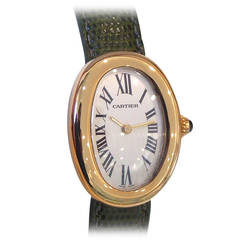 Vintage Cartier Lady's Yellow Gold Baignoire Quartz Wristwatch Ref 1954